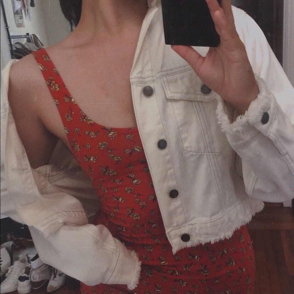 red floral bodycon dress sz small